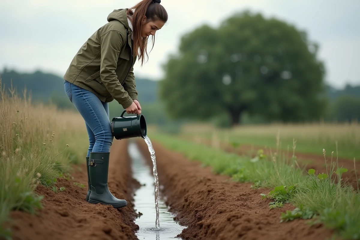 Jeune femme versant de l